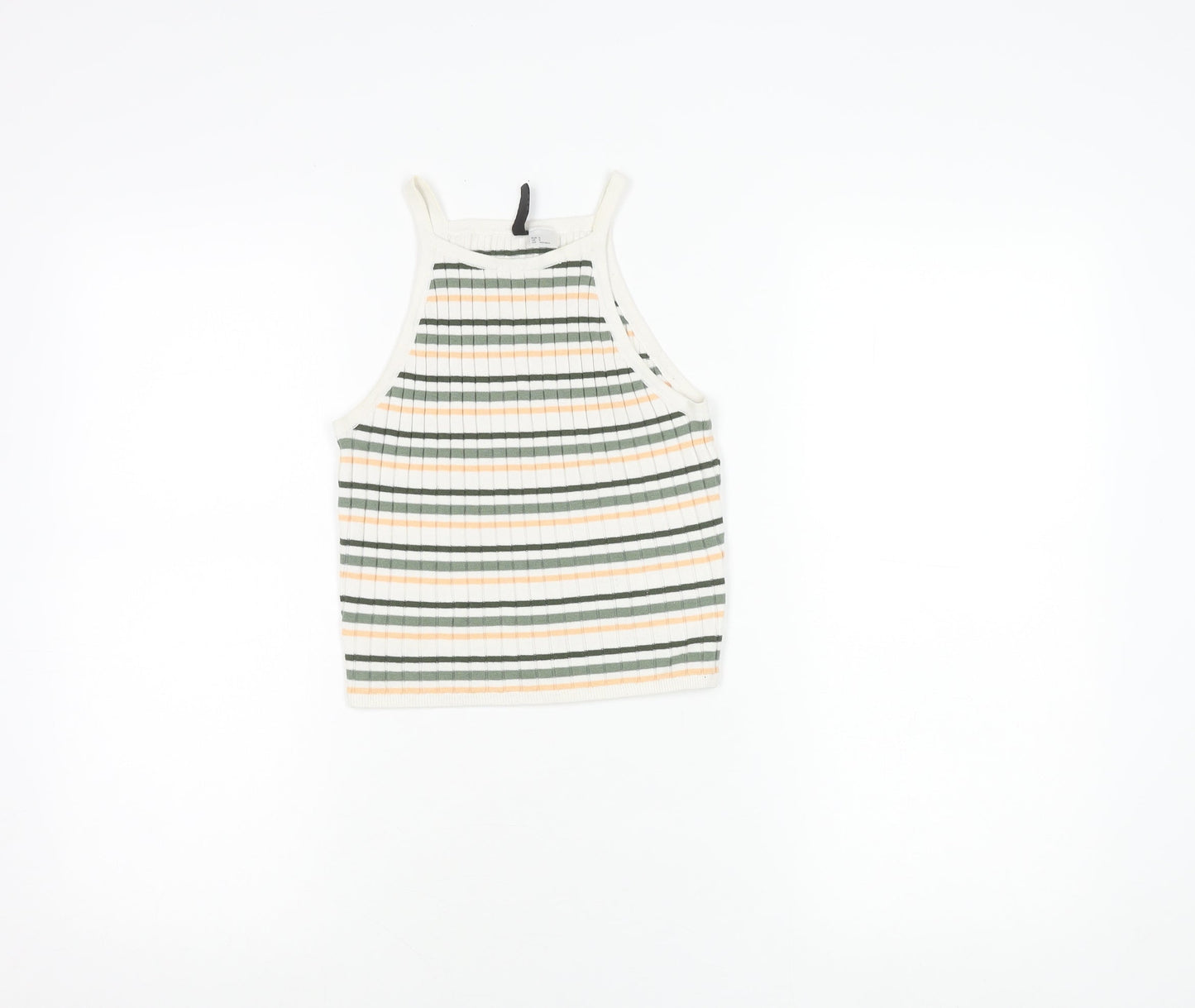 H&M Women's Multicoloured Striped Cropped Tank Top