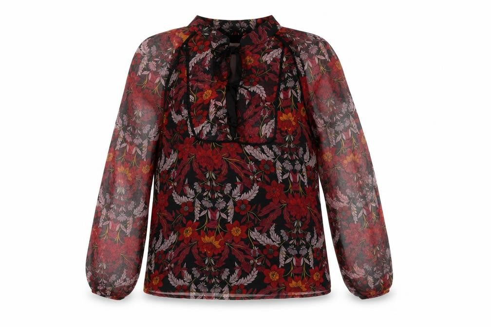 Glamorous Women's Floral Tunic Blouse, Black, Size L