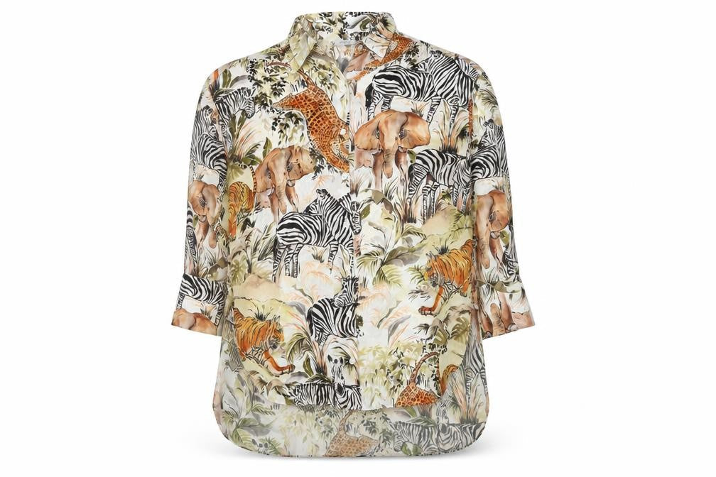 Zara Women's Multicoloured Animal Print Blouse, Size 8