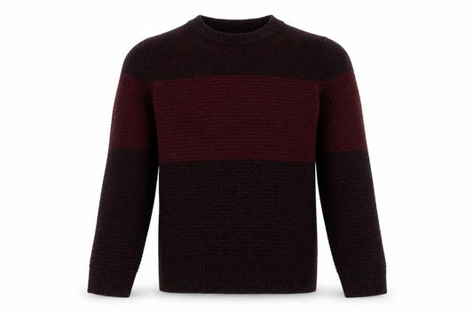 Front view of Topman Men's XS Red Pullover Chunky-Knit Jumper