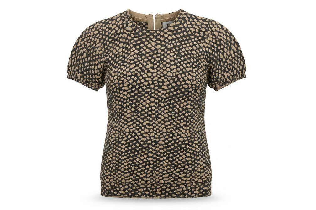 Next Women's Beige Short Sleeve Top UK 6 Cotton Blend