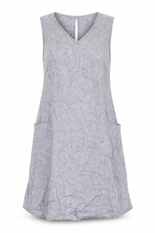 F&F Women's Grey Linen Viscose Dress Size 14