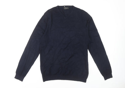 Additional front view of Zara Man Blue jumper V-Neck M
