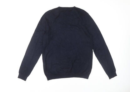 Back view of Zara Man Blue jumper V-Neck M