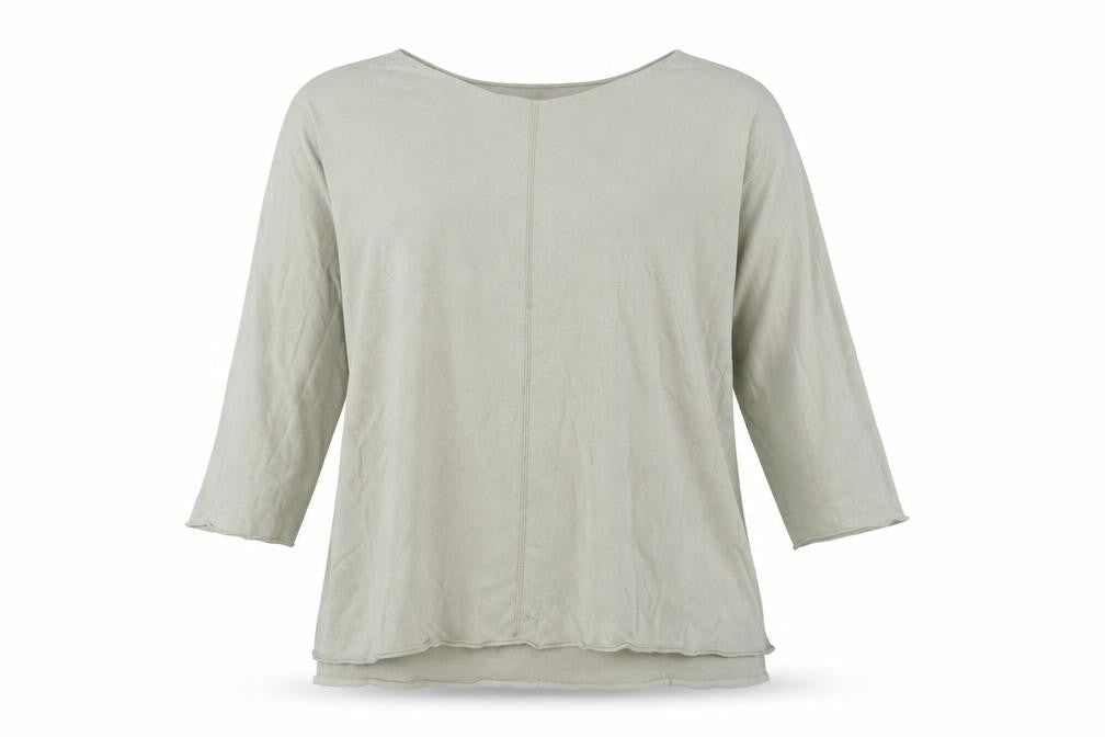 Peruzzi Women's Green Knit Top L - 3/4 Sleeve, Round Neck