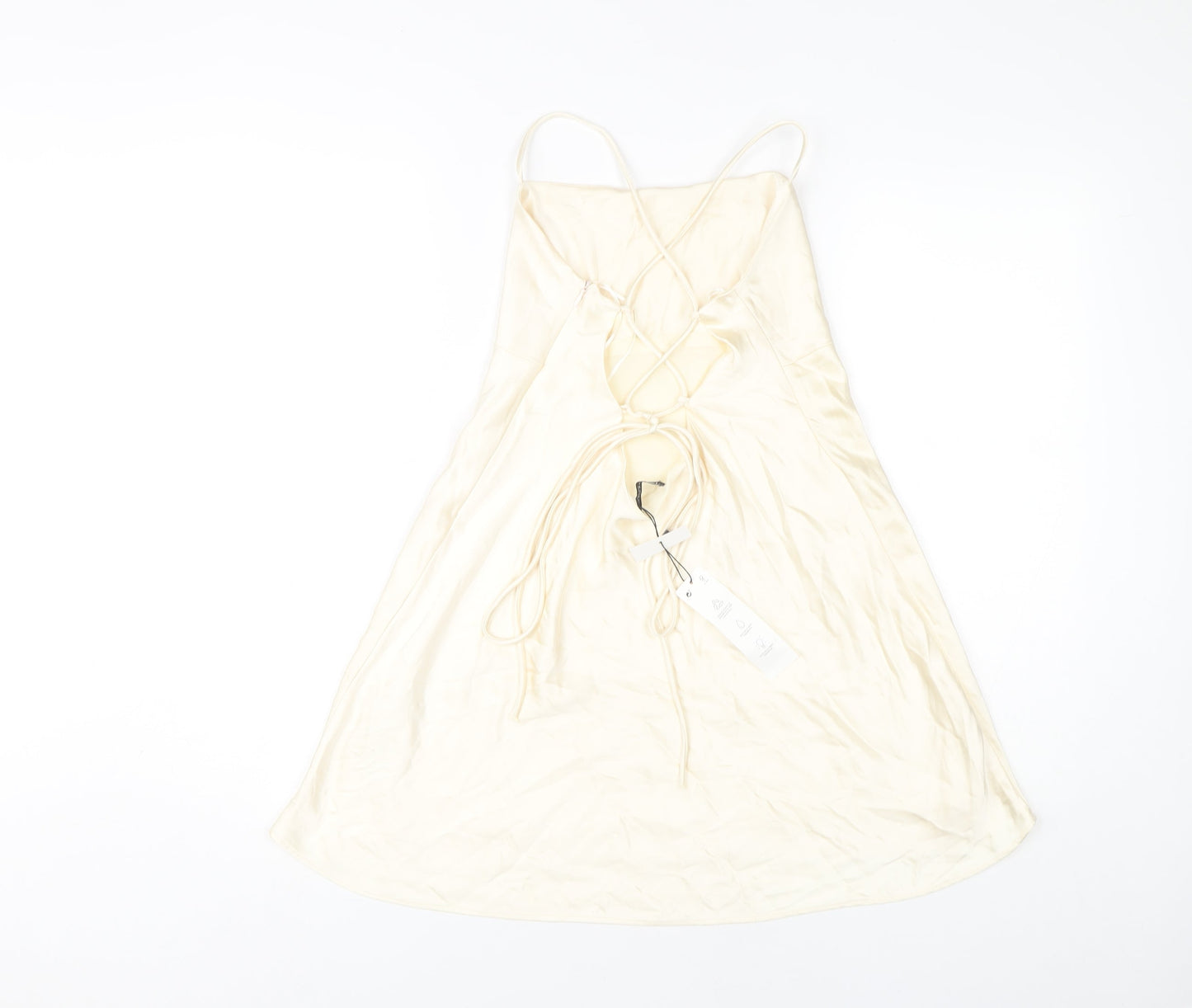Zara Women's Ivory Slip Dress Size 12 Sleeveless