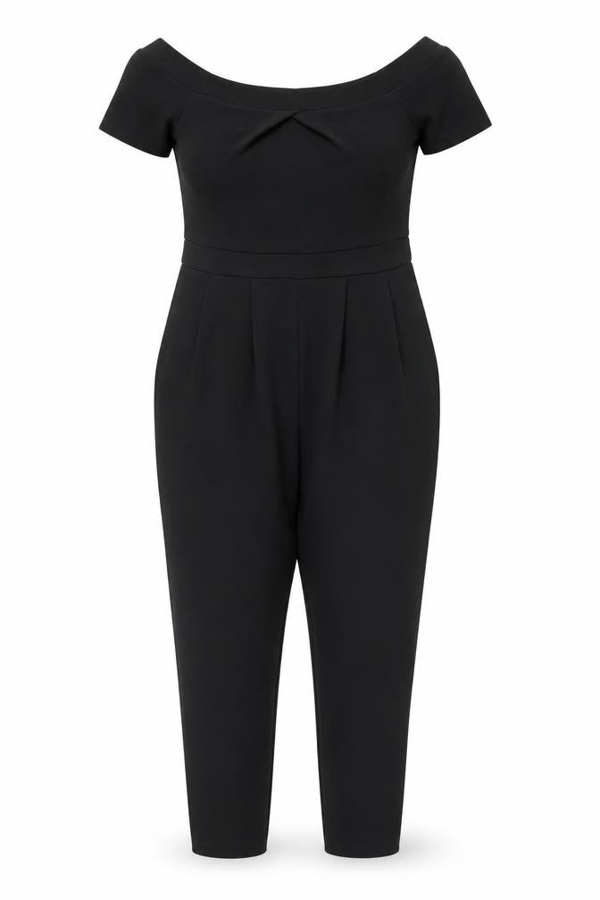 Cameo Rose Women's Black Off the Shoulder Jumpsuit, Size 14