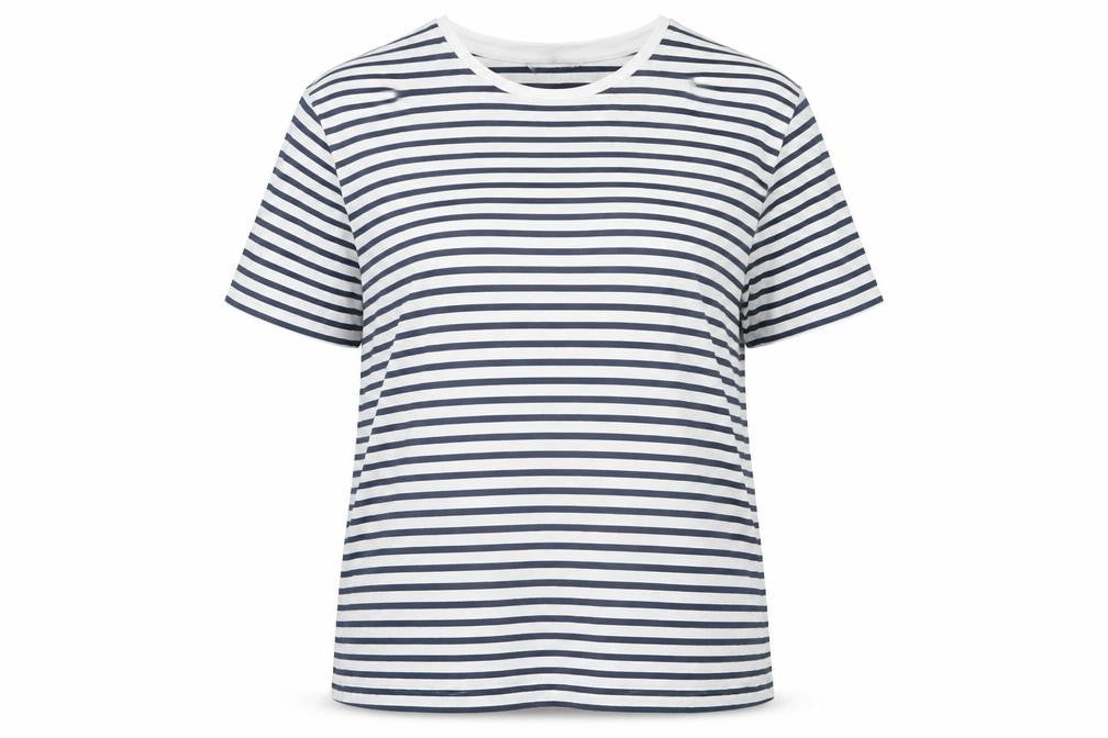 Marks & Spencer Womens Navy Striped T-Shirt, Size 18