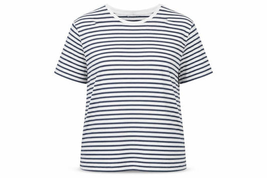 Marks and Spencer Womens Navy Striped T-Shirt, Size 18
