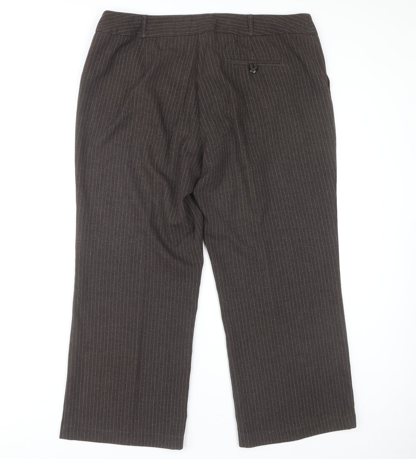 BHS Women's Brown Pinstripe Trousers Size 18 Petites