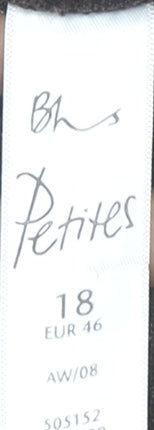 BHS Women's Brown Pinstripe Trousers Size 18 Petites