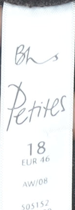 Close-up detail of BHS Women's Brown Pinstripe Trousers, size 18, Petites