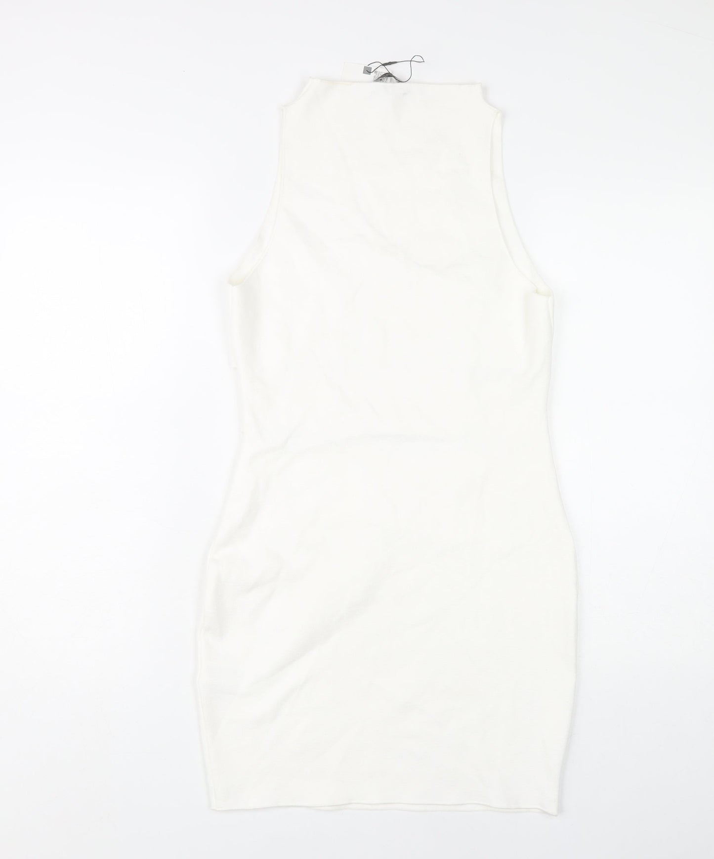 Zara Women’s White Bodycon Dress L Party Sleeveless