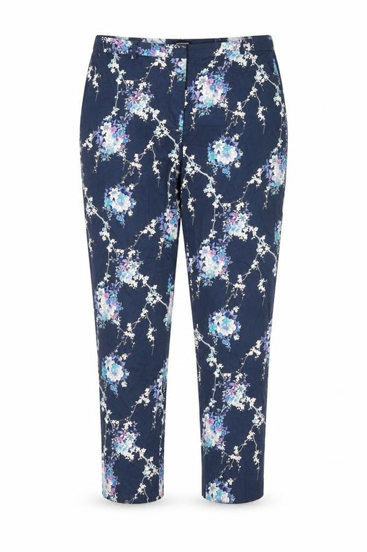 Oasis Women’s Blue Floral Trousers Size 14