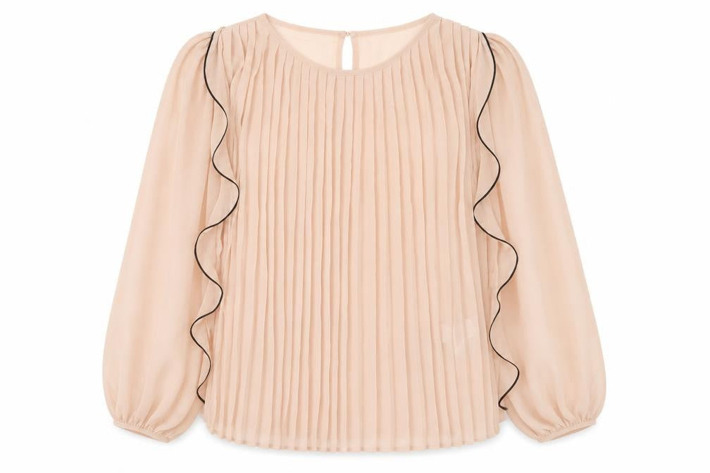 Zara Women's Beige Blouse, Size 12, Long Sleeve