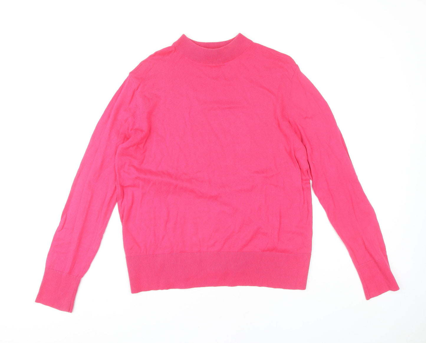 Monki Women's Pink Mock Neck Pullover Jumper Size 12