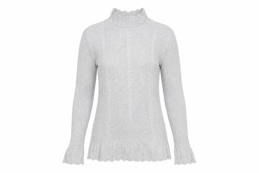 Front view of Papaya Women's Grey Knit jumper, size 14