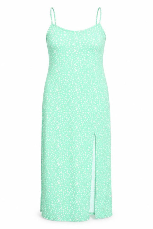Daisy Street Women's Green Floral Slip Dress - Size 14