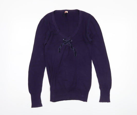 Women's Purple Wool Pullover Jumper, S
