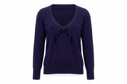Front view of Women's Purple Wool jumper, S