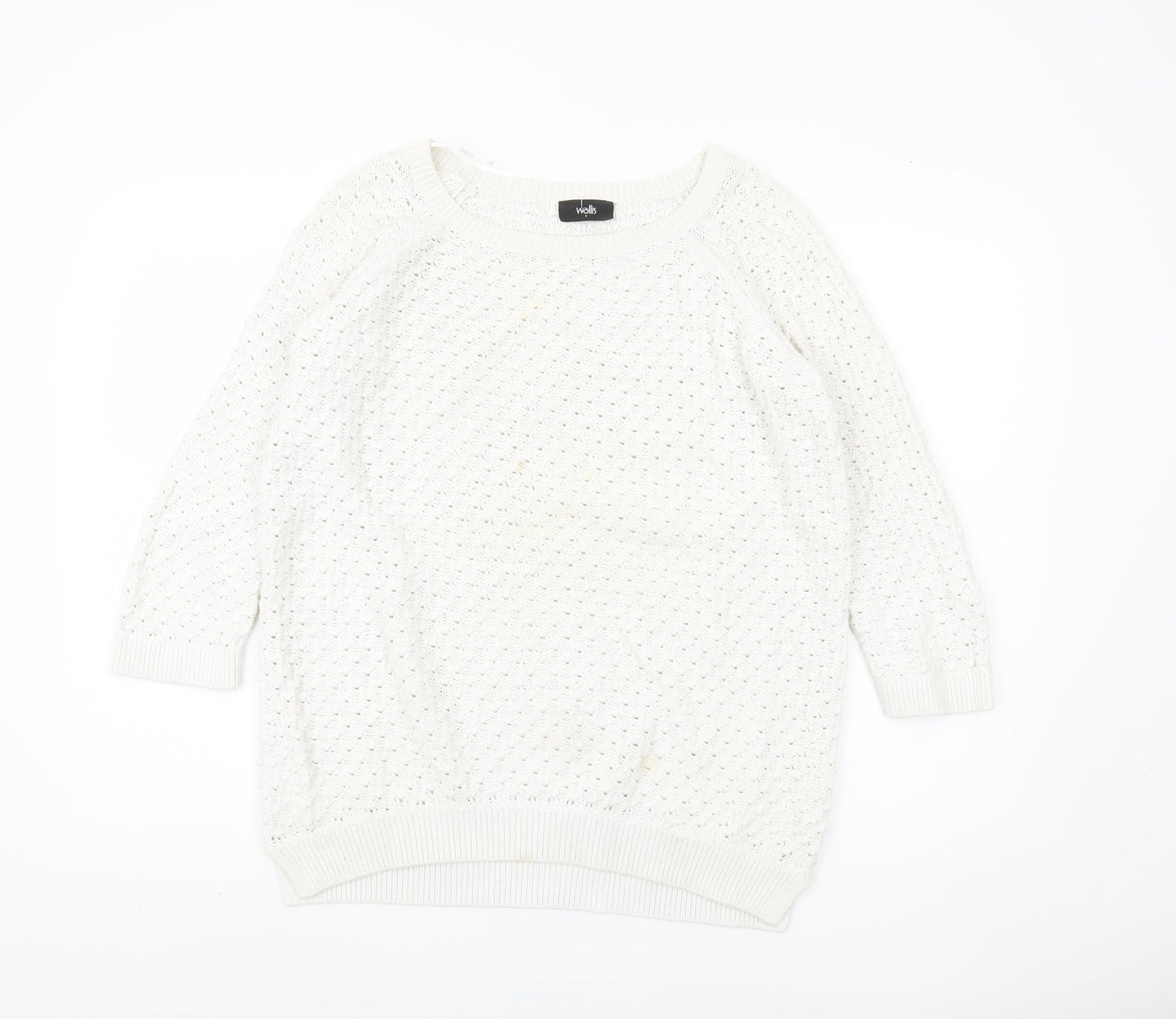 Wallis Women's White Knit Pullover Jumper, Size S
