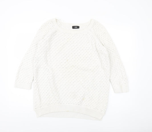 Wallis Women's White Knit Pullover Jumper, Size S