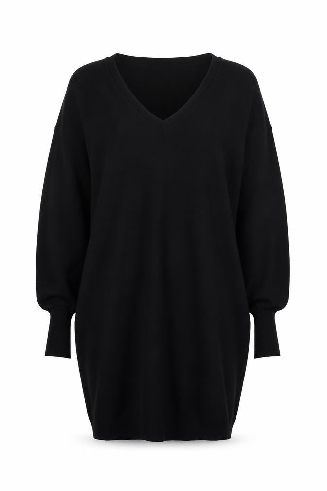 Pebble Bay Women's Black V-Neck Pullover Jumper