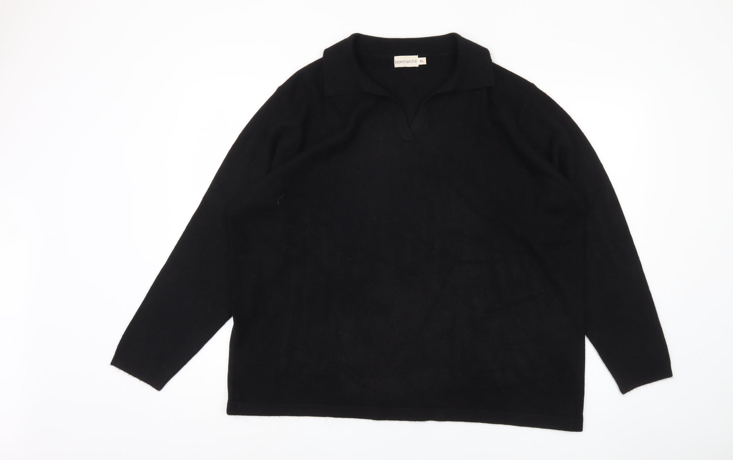 Bonmarché Women's Black XL Collared Pullover Jumper