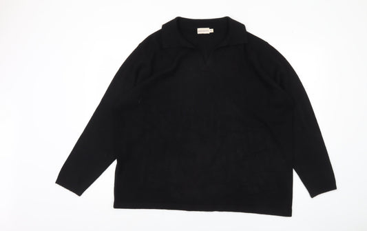Bonmarché Women's Black XL Collared Pullover Jumper