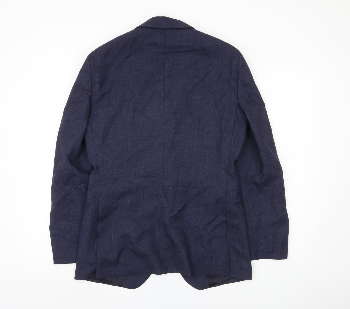 Reiss Men's Blue Wool Single-Breasted Blazer 38