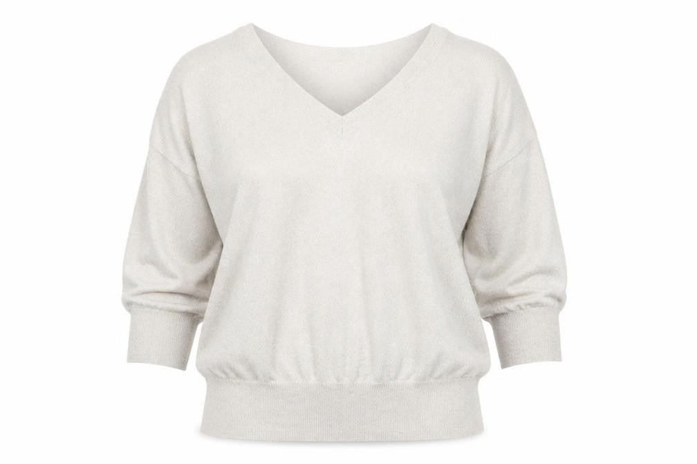 Next Women's Silver V-Neck Jumper Size 14