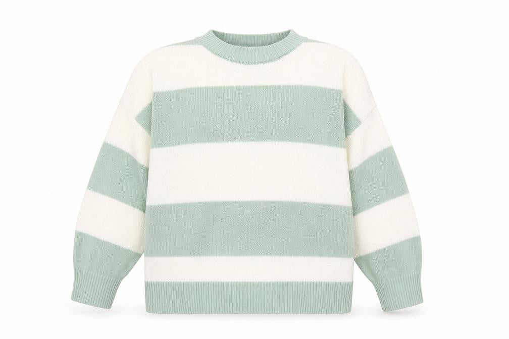 H&M Women's Green Striped Pullover Jumper Size 12