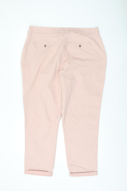 Back view of F&F Women's Pink Chino Trousers, size 10
