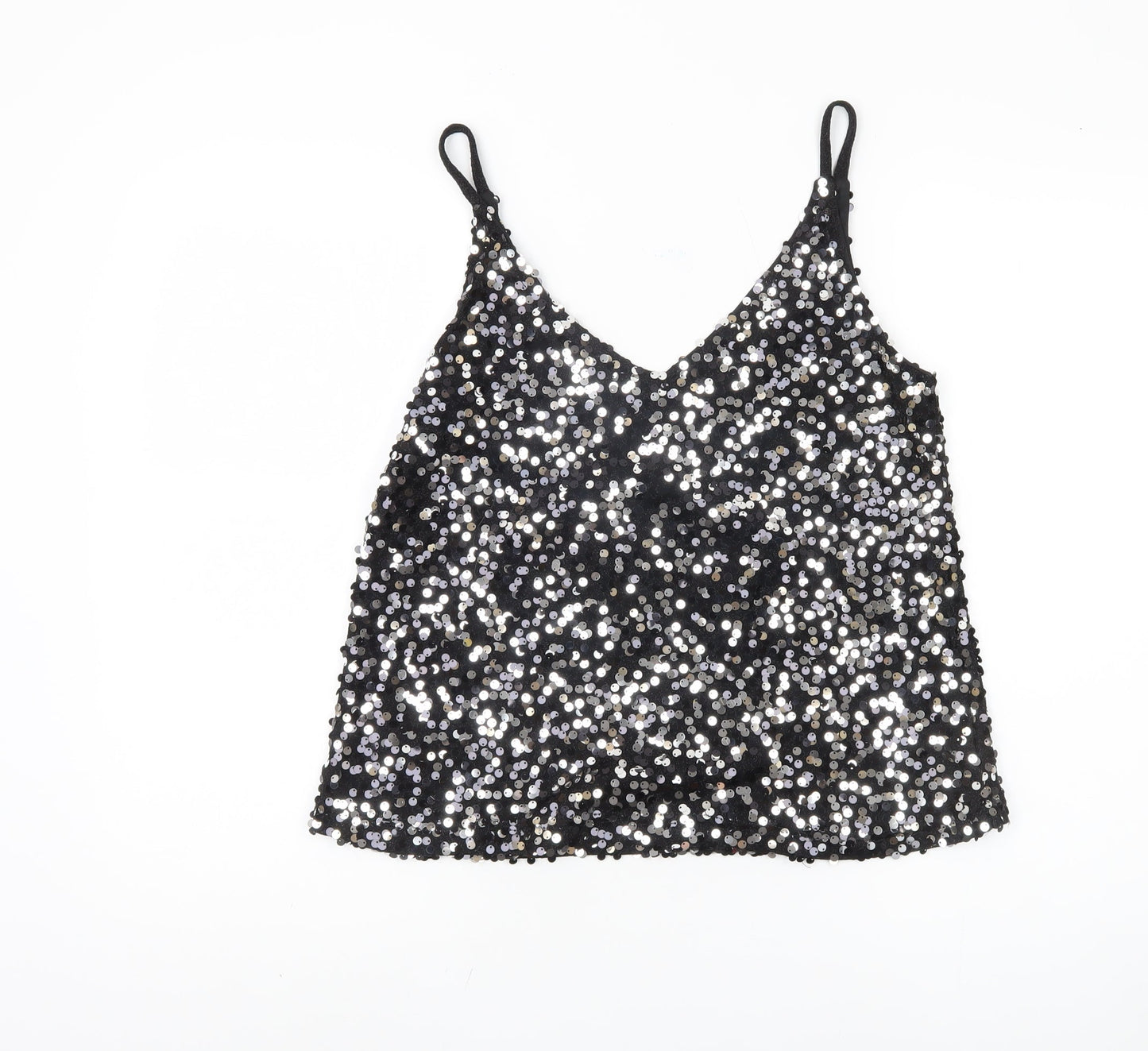 Next Women’s Black Sequin Camisole Tank Top Size 10