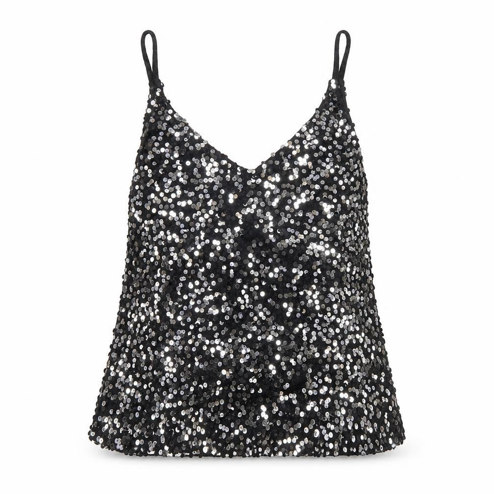 Next Women’s Black Sequin Camisole Tank Top Size 10