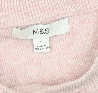 Brand and care label for Marks & Spencer Pink Pullover Women's Jumper L