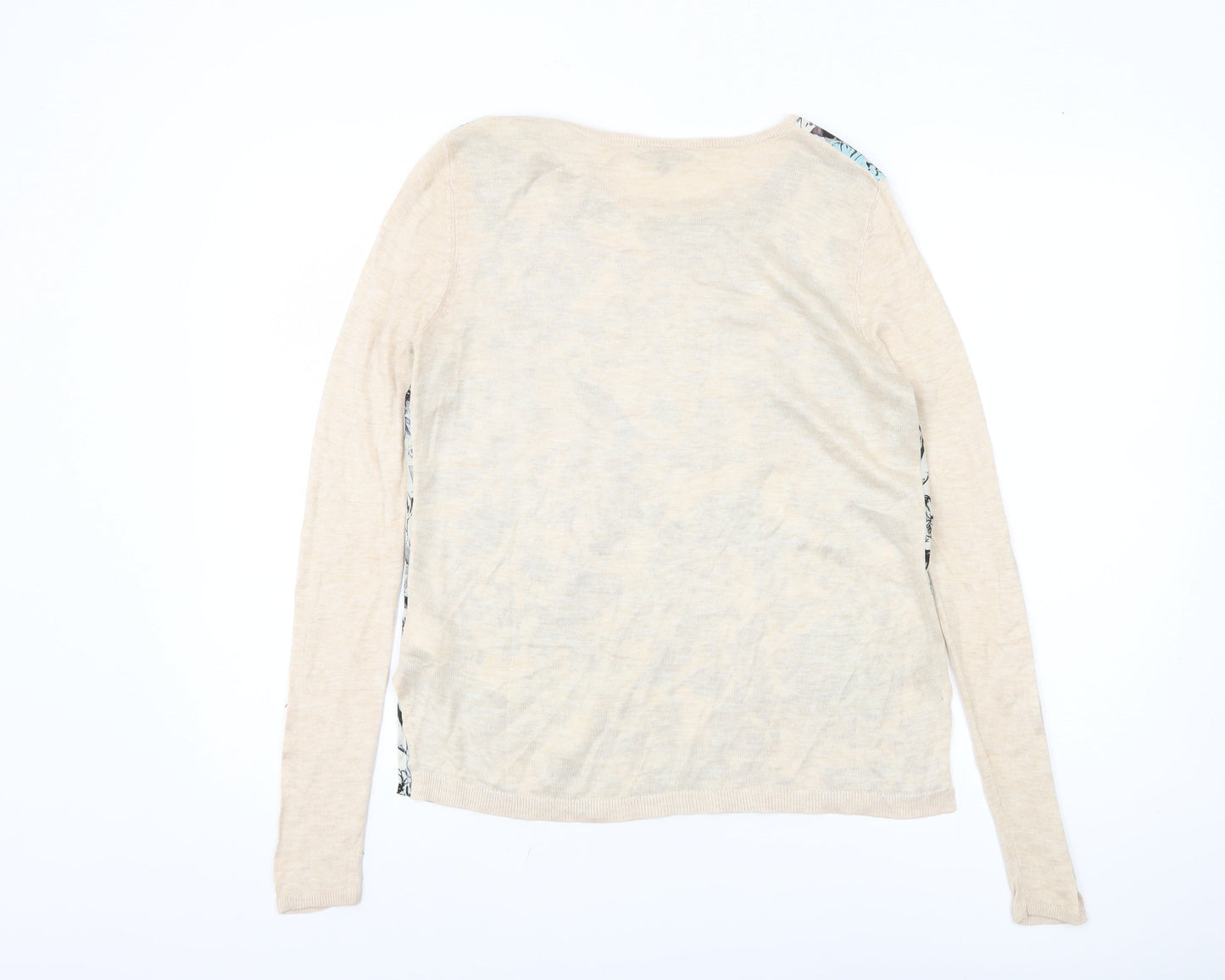 Warehouse Women's Beige Floral Pullover Jumper S