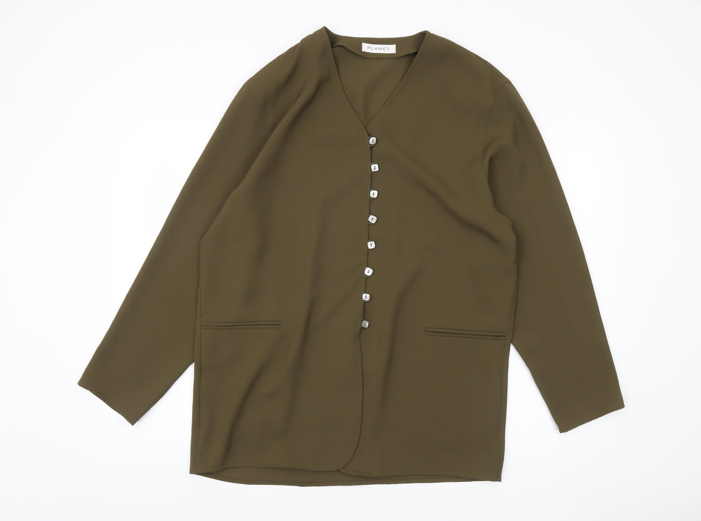 Planet Women's Green Button Jacket Size 14