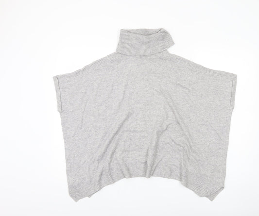 Dunnes Women's Grey Roll Neck Poncho Jumper S