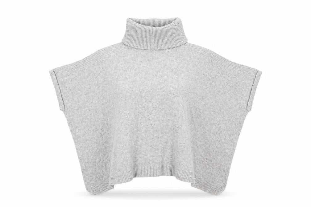 Dunnes Women's Grey Roll Neck Poncho Jumper S