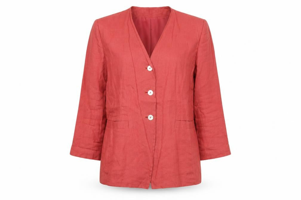 Laura Ashley Women's Red Linen Blazer UK 14