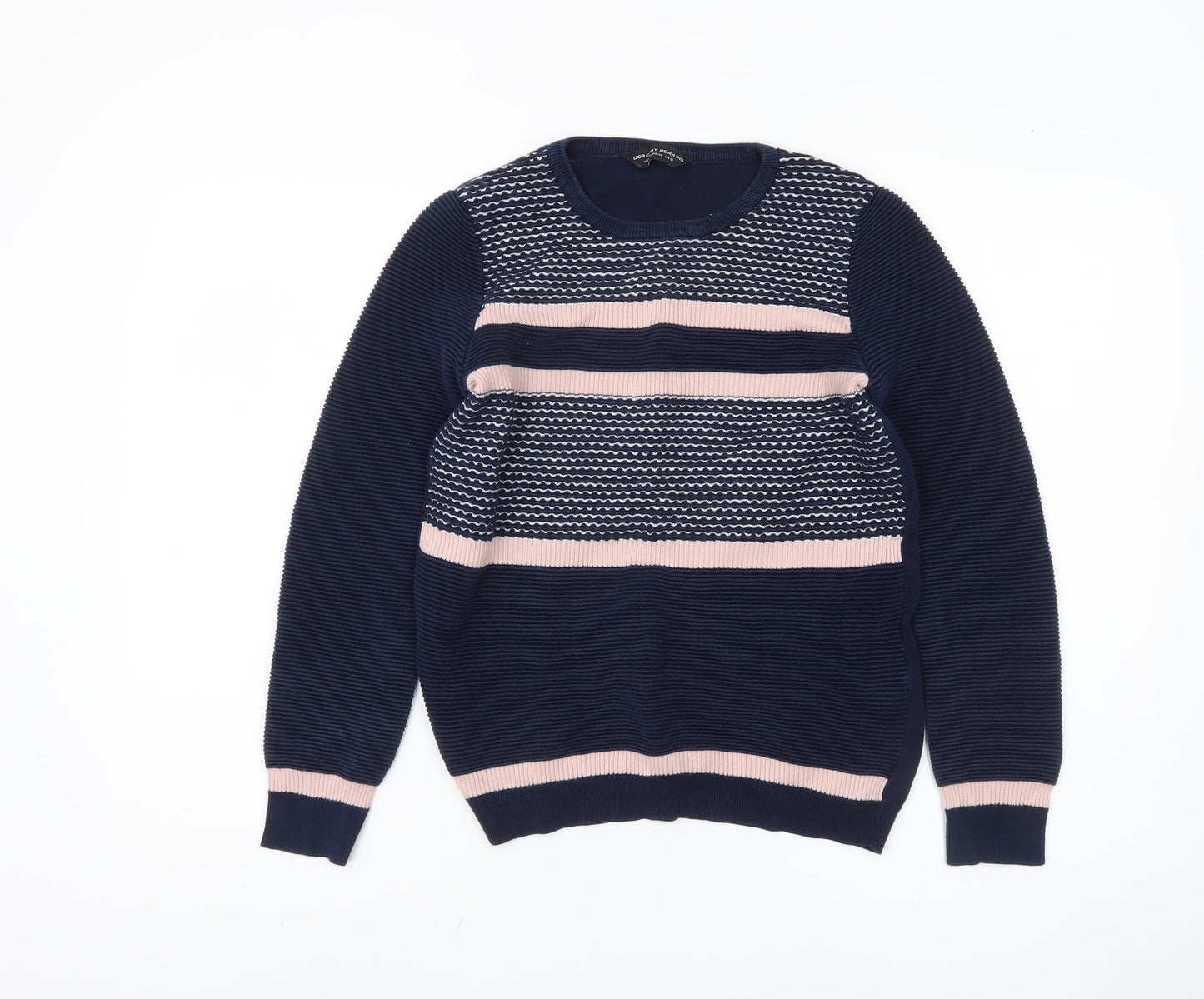 Dorothy Perkins Women's Blue Striped Pullover Jumper Size 12