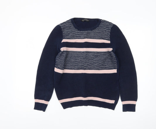 Dorothy Perkins Women's Blue Striped Pullover Jumper Size 12