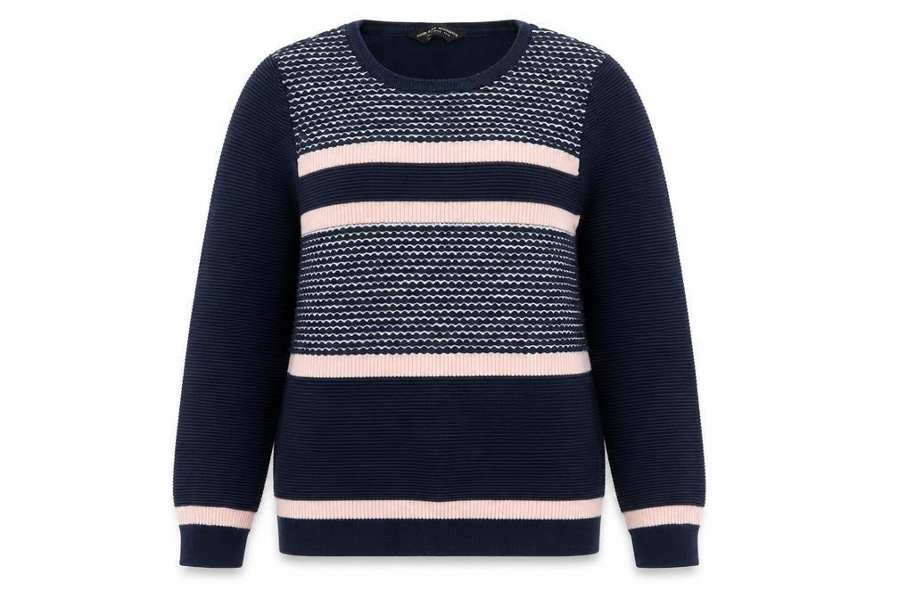 Dorothy Perkins Women's Blue Striped Pullover Jumper Size 12