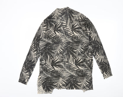 Back view of M&Co Women's Black Cardigan, size 10, Acrylic/Linen