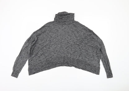 Additional front view of Zara Women's Grey Roll Neck Pullover, size 12