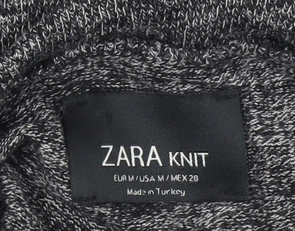 Brand and care label for Zara Women's Grey Roll Neck Pullover, size 12