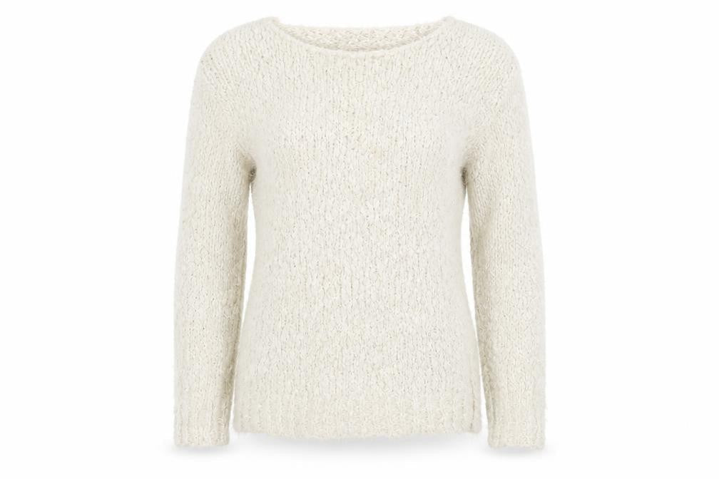 Apricot Women's Ivory Chunky Knit Pullover, M, Winter Jumper