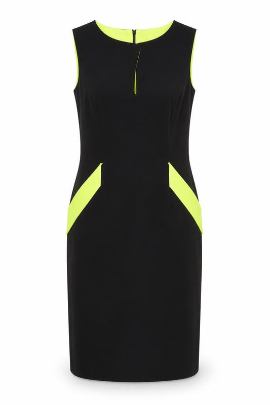 Front view of Roman Women Black Sheath Dress, size 12