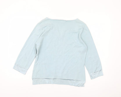 Back view of House of Fraser Women's Blue V-Neck Pullover, size S